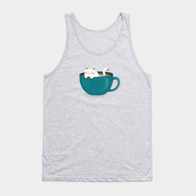 Latte Kitty Tank Top by LesliePress